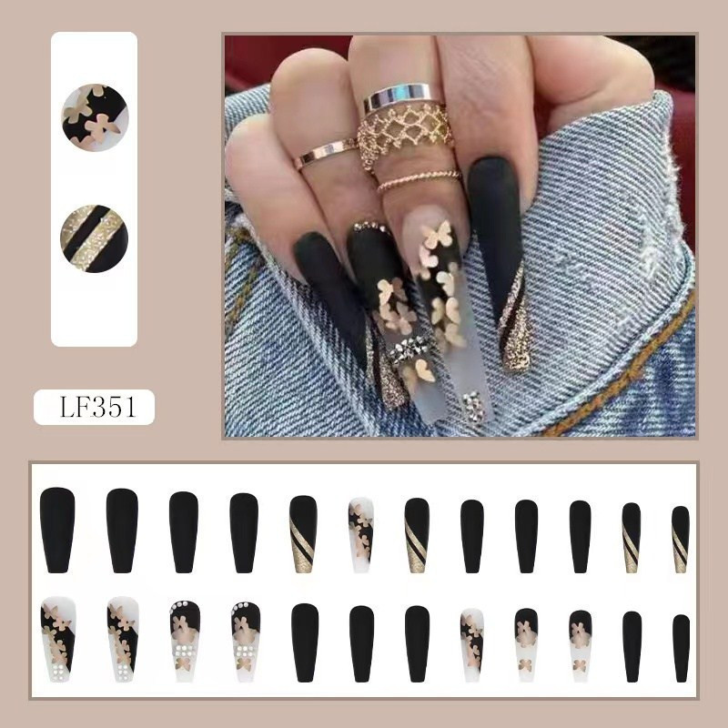 Custom design wholesale high quality press-on-nails wide luxury reusable artificial 3d false nails press on nails