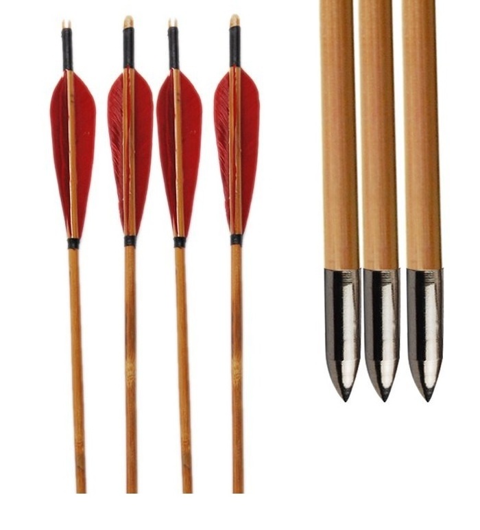 MUSEN Archery Bamboo arrow for Recurve bow Traditional hunting or Recreation shooting