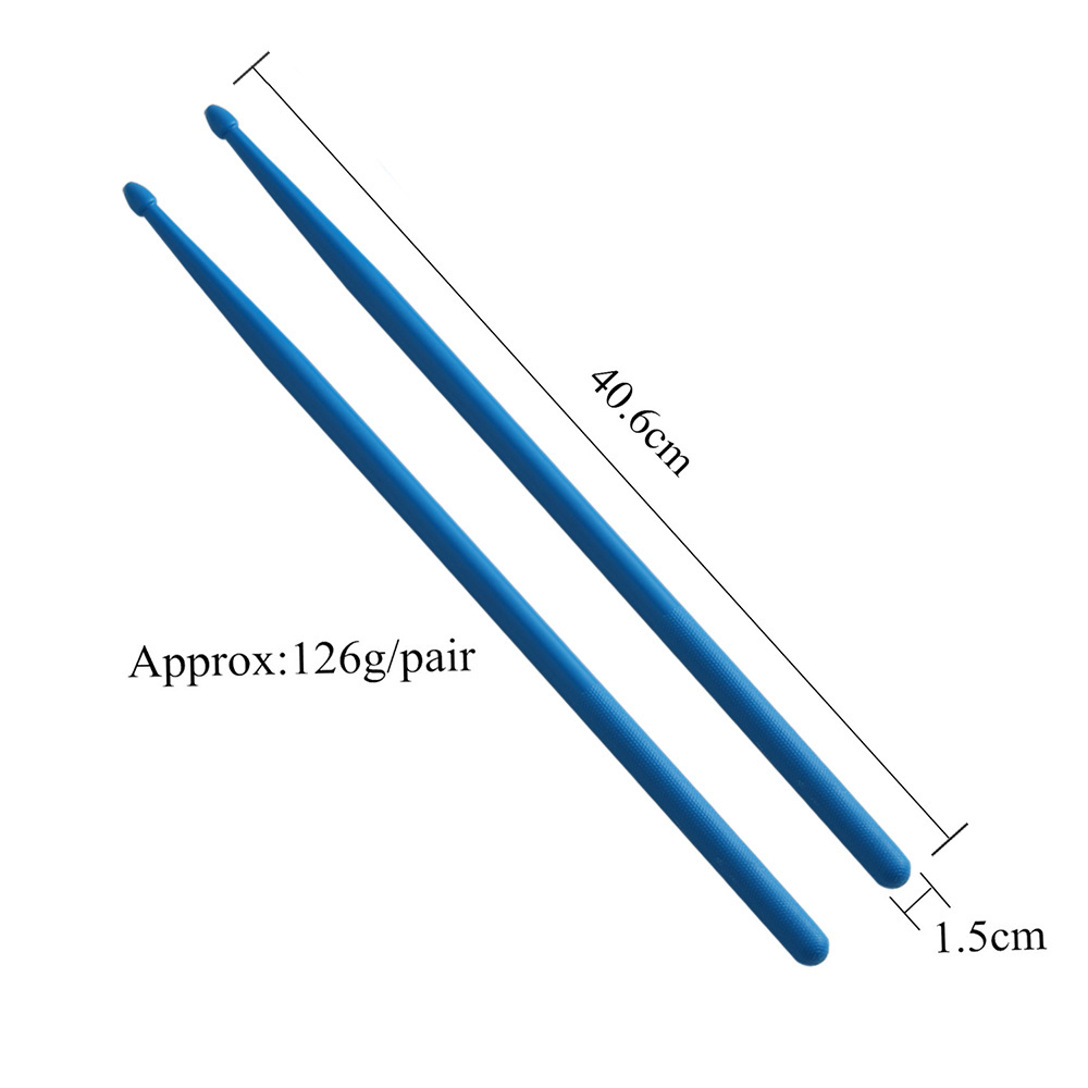 5A Nylon Drumsticks for Drum Set Light Durable Plastic Exercise ANTI-SLIP Handles Drum Sticks for Kids Adults Musical Instrument