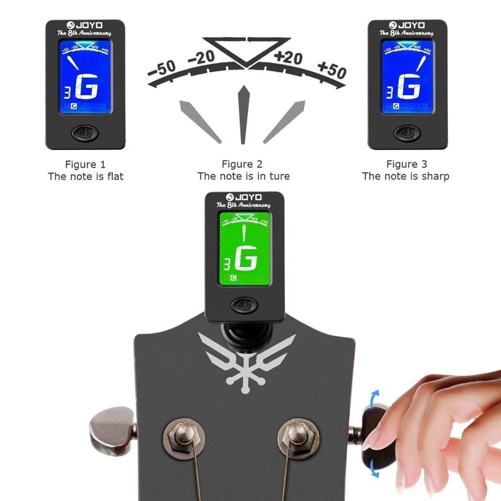 Guitar Tuner Clip-On Tuner Digital Electronic Tuner Acoustic with LCD Display for Guitar, Bass, Violin, Ukulele