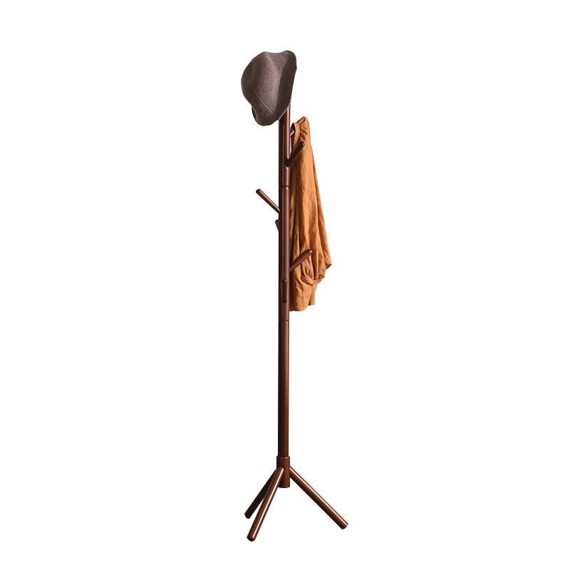 Hot sale Natural Wood Freestanding Clothes Display Shelf Assembled Coat Hat Tree Hanger Coat Rack