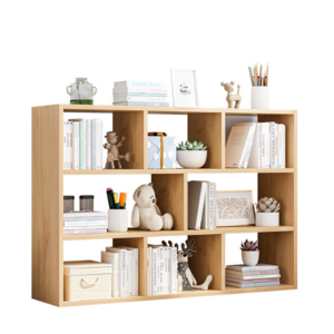 Wooden Bookcase with Open Shelves Freestanding Bookshelf Storage Unit and Display Cabinet for Study Room