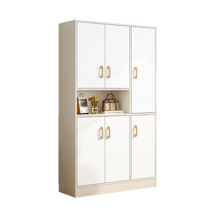 White Wooden Modern Furniture Entry Way Corner Flip Rack Shoe Storage Cabinet