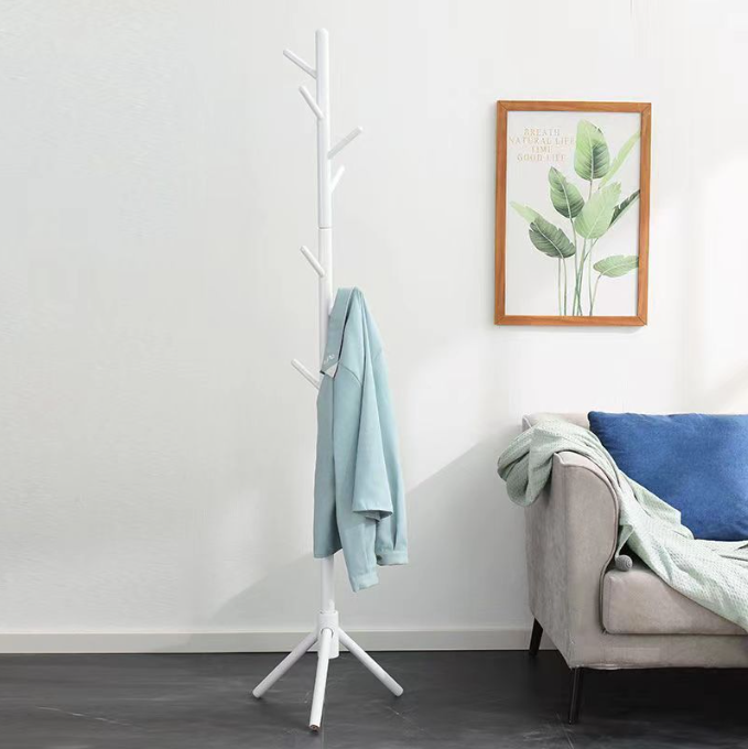 Amazon Hot Selling Eco-Friendly simple Rustic Standing tree shaped Stable Base 8 Hooks Floor Standing Umbrella Wooden Coat Rack