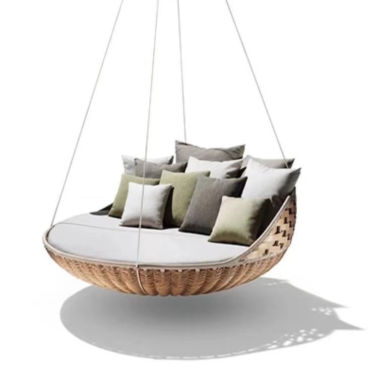 Customized outdoor balcony net red bird's nest courtyard rattan hanging chair villa swing home hanging lazy rattan chair