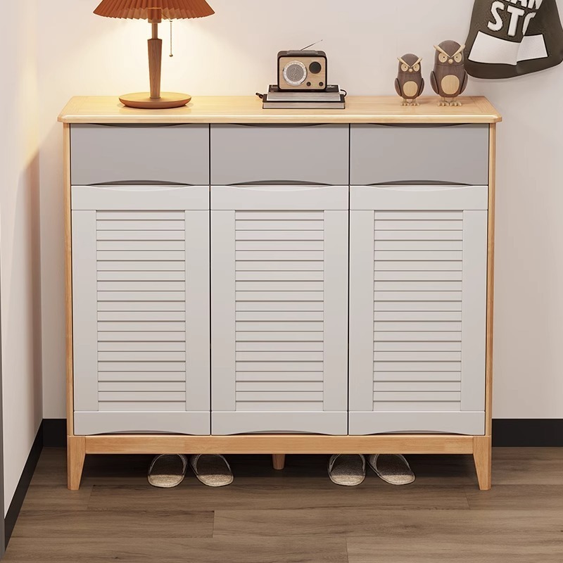 Solid wood Drawers Shoe Cabinet Cupboard Shoe Rack Narrow Storage for home hallway entryway