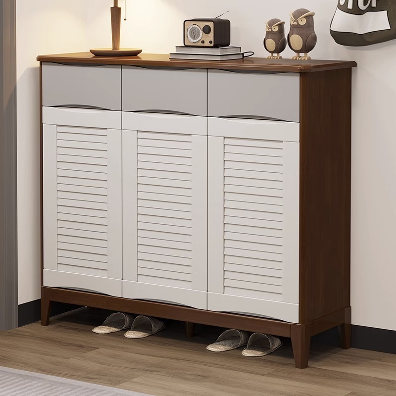 Solid wood Drawers Shoe Cabinet Cupboard Shoe Rack Narrow Storage for home hallway entryway