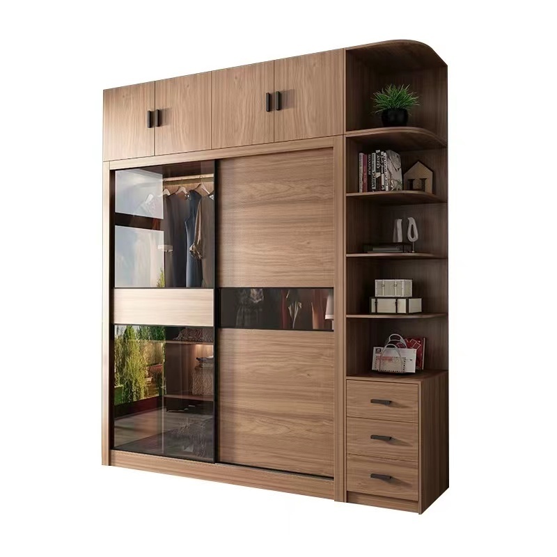 Sliding door wardrobe sliding door wooden wardrobe assembly bedroom household locker Sliding Origin Type Door