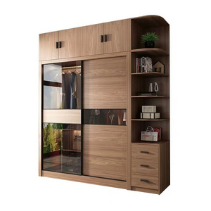 Sliding door wardrobe sliding door wooden wardrobe assembly bedroom household locker Sliding Origin Type Door