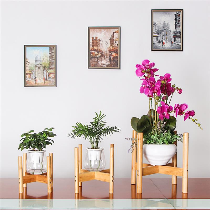 Easy to install solid wood flowerpot stand wood flower pot holder home decoration cheap flower stands