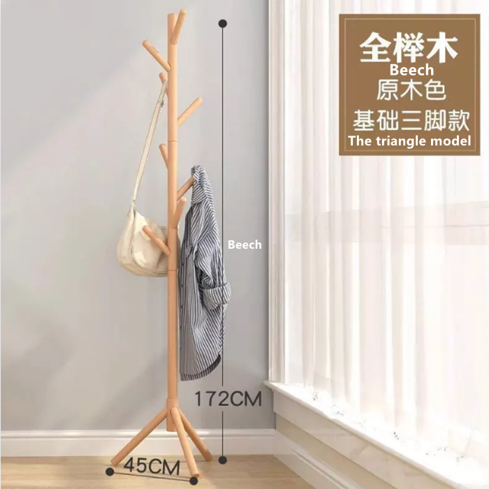 Solid Wood Coat Rack Stand Clothes The Sitting Simple Clothes Hat Rack Tree Shelf Wall Coat Rack