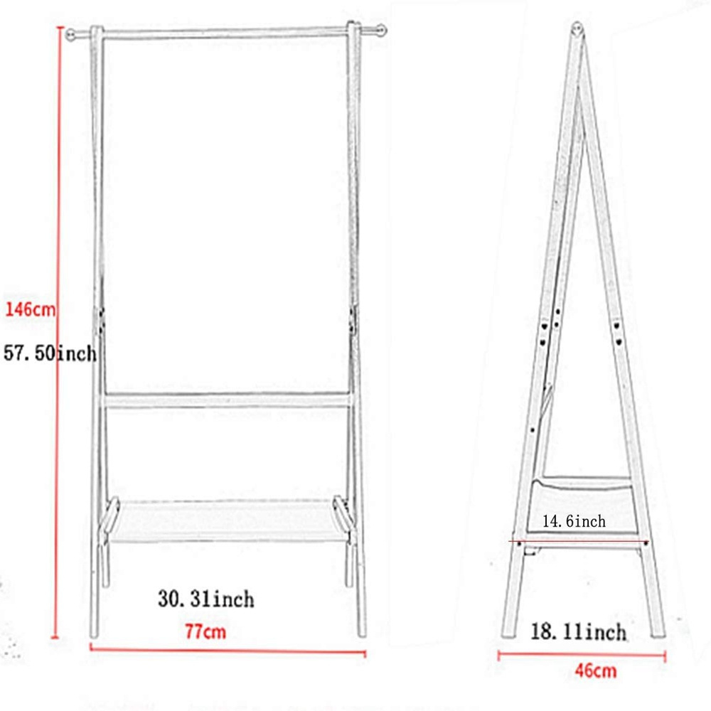 Beech wood storage clothes hanger with shoe rack shelves preschool coat rack