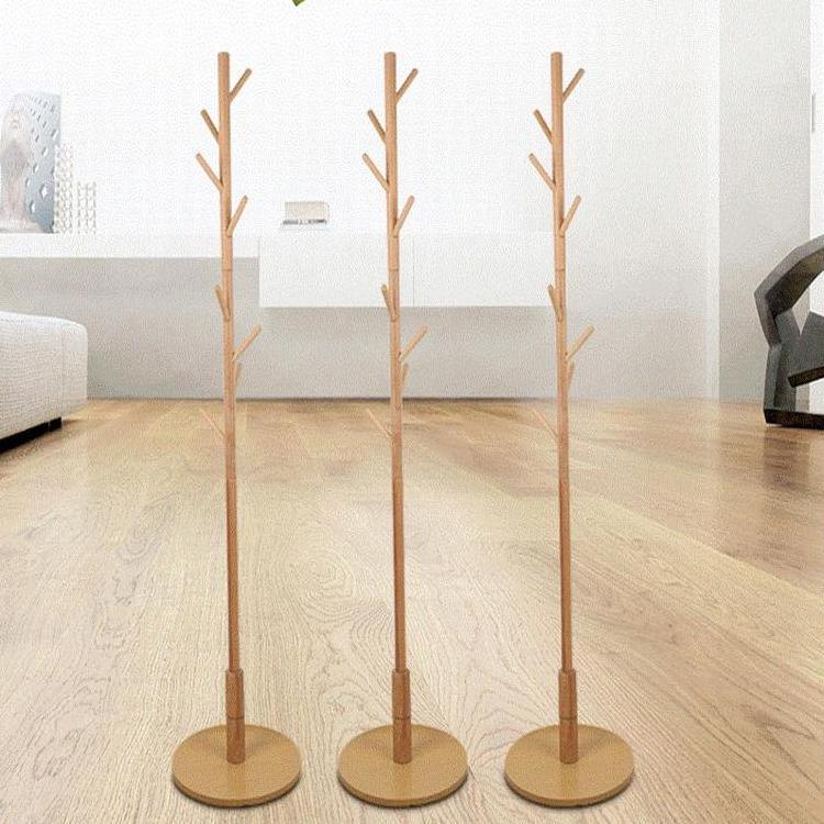 Wood Free Standing Floor Tree Hanger Stand Wooden cloths hanger stand Coat Rack