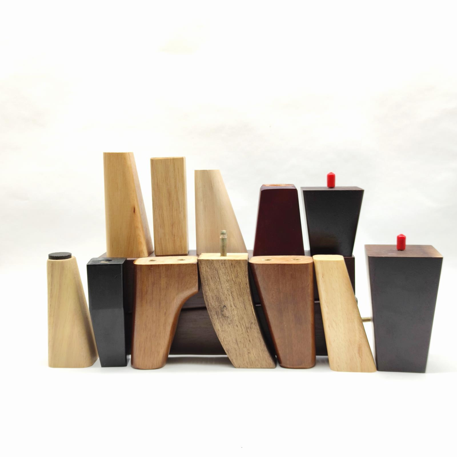 Manufacturer Supplier Replacement Wood Sofa Legs Furniture Accessories Wooden Conic Legs for Sofa