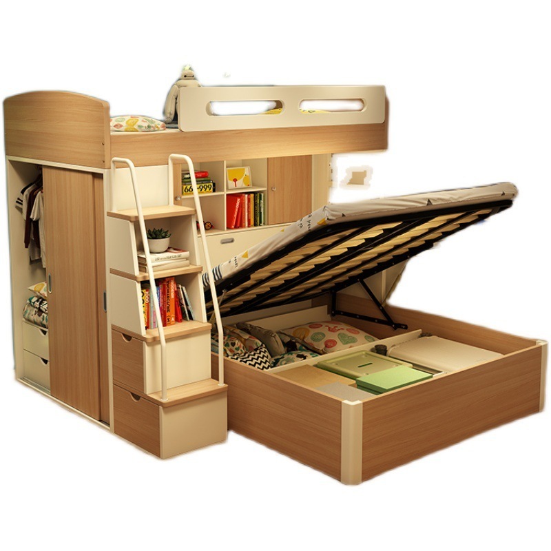 Chinese factory wholesale supply wooden bunked kid Beds for Kids students beds double-deck