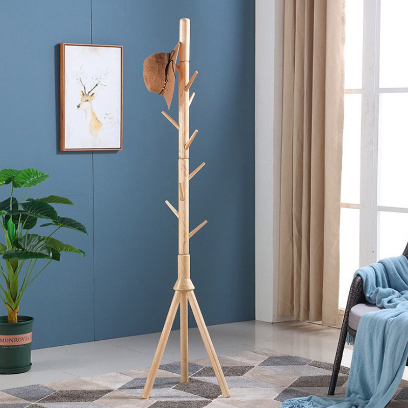 Factory Outlet Multifunctional Clothes Hat Jewelry Shelf Wooden Coat Rack for Living Room