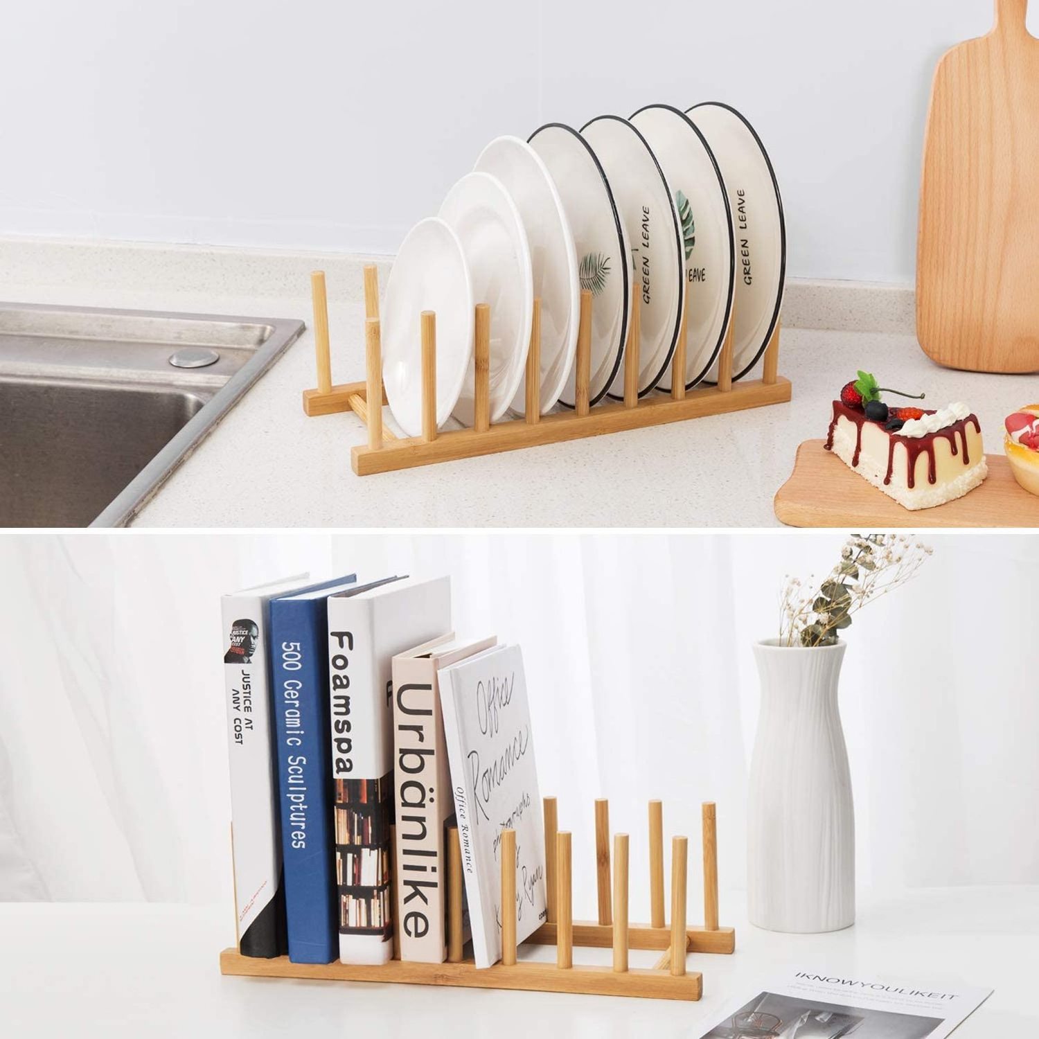 dish drainer drying rack hanging solid wood rack  with cover for kichen rack dish display plate for wooden cup