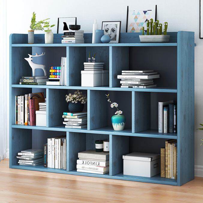 Wooden Bookcase with Open Shelves Freestanding Bookshelf Storage Unit and Display Cabinet for Study Room