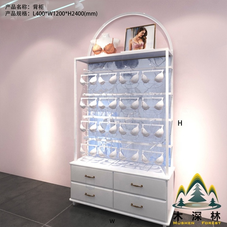 Stylish woman underwear display stand lingerie and bra display rack design and custom make shop furniture for clothing store