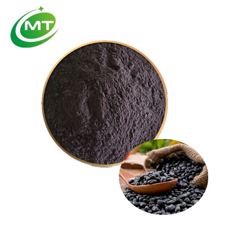 Organic Pure 25% Anthocyanidins Black Bean Hull Extract Powder Black Soybean Extract for Skin Care