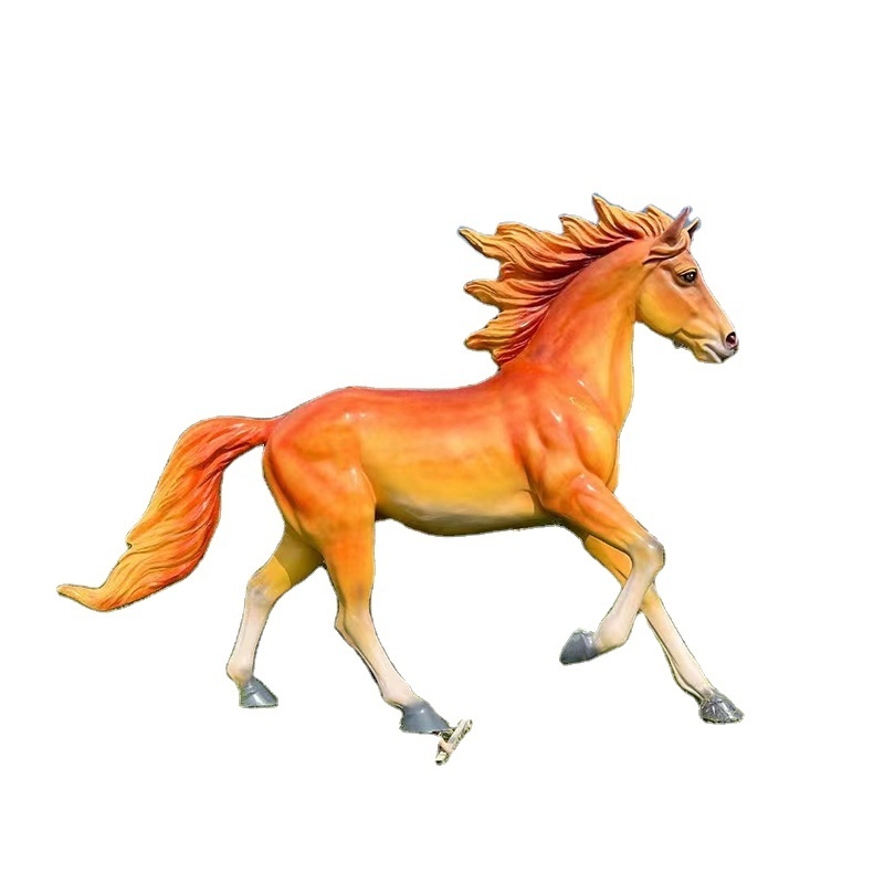 MUSI Life Size Carved Large Fiberglass Sculpture Resin Animal Horse Statue For Sale