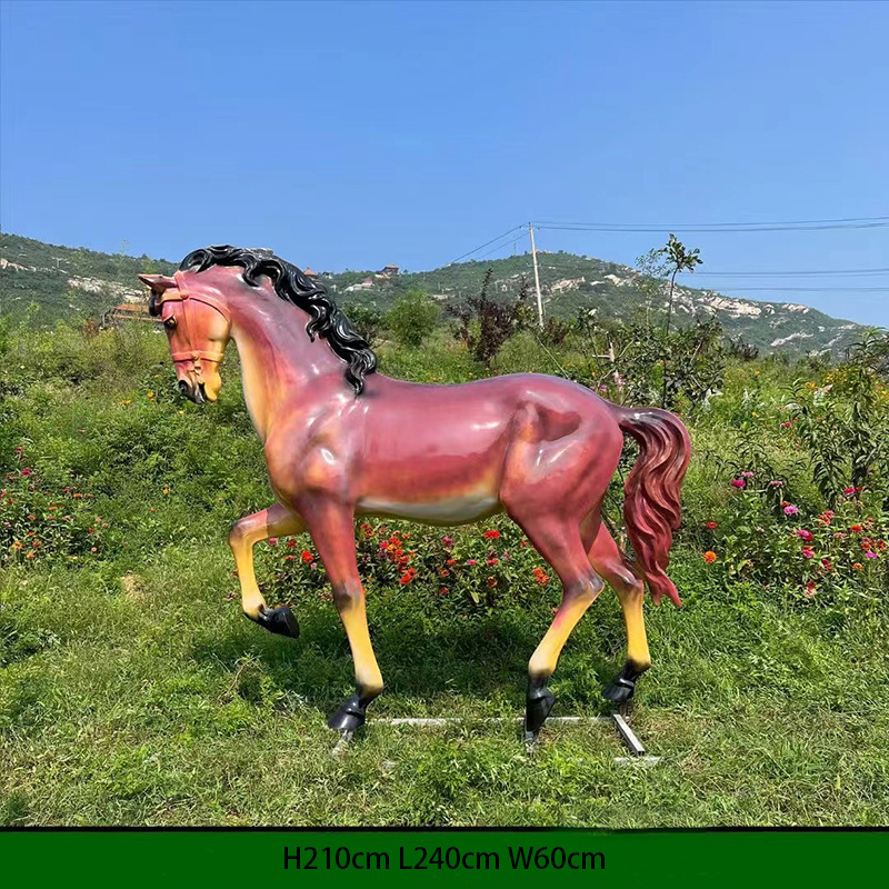 MUSI Life Size Carved Large Fiberglass Sculpture Resin Animal Horse Statue For Sale