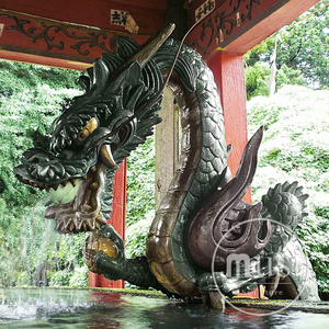 Popular Design Metal Crafts Bronze Water Fountain Chinese Good Bronze Large Dragon Statue Ball figures