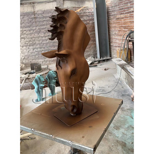 MUSI Hot Sale Home Decoration Brass Bronze Life Size Horse Head Sculpture Statue in Stock