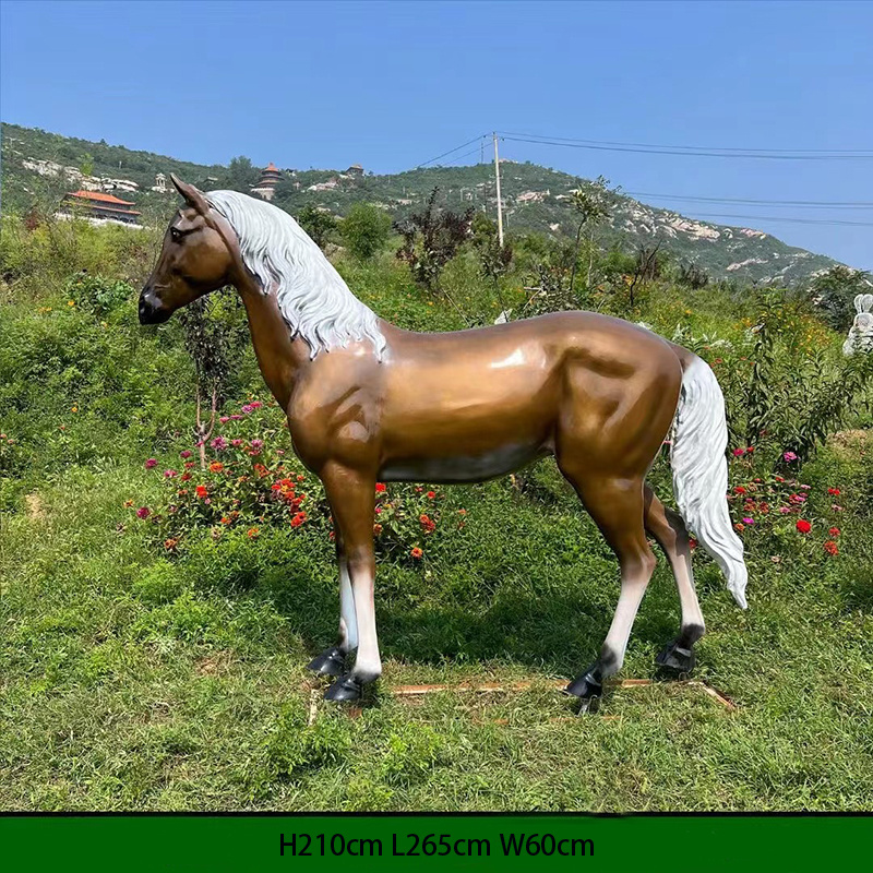 MUSI Life Size Carved Large Fiberglass Sculpture Resin Animal Horse Statue For Sale