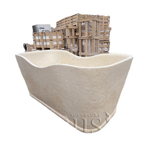 MUSI High Quality Home Egypt Cream Marble Bathtub For Shower Room