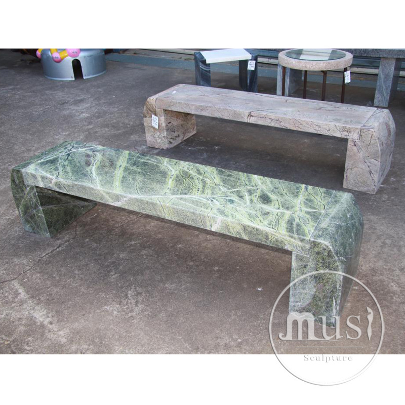 MUSI Hand Carved Outdoor Garden Landscaping Dinning Room Decoration Natural Marble Table Stone Benches