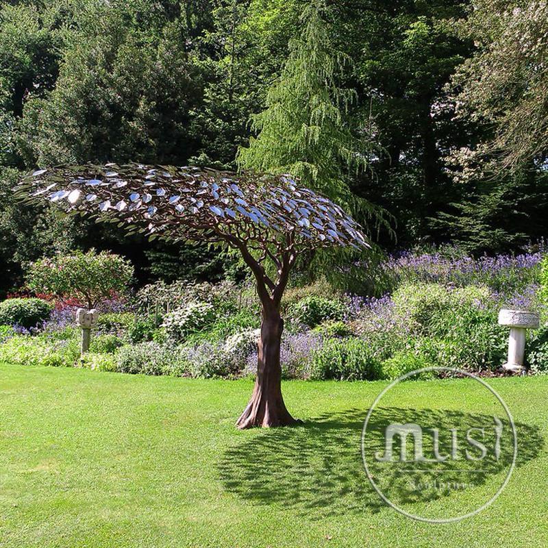 Garden Polished Modern Art Stainless Steel Outdoor Tree Abstract Sculpture