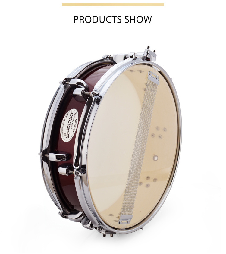 Jinbao JBMS-1065 Snare Drum Burgundy Professional Snare Drum 14 inch