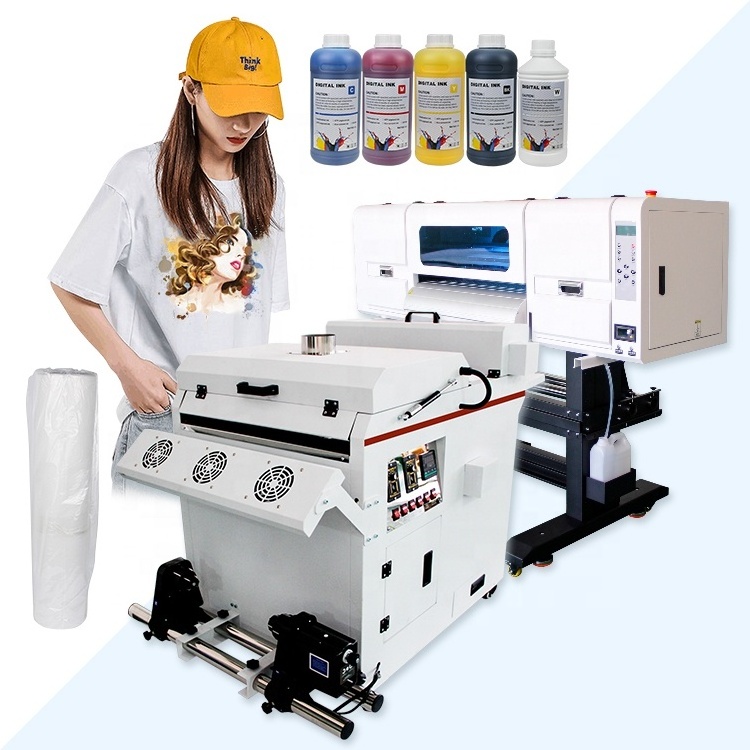 High quality audley dtf printer 60cm 30cm stand with Powder Shaker and i3200/i1600 head t-shirt printing machine