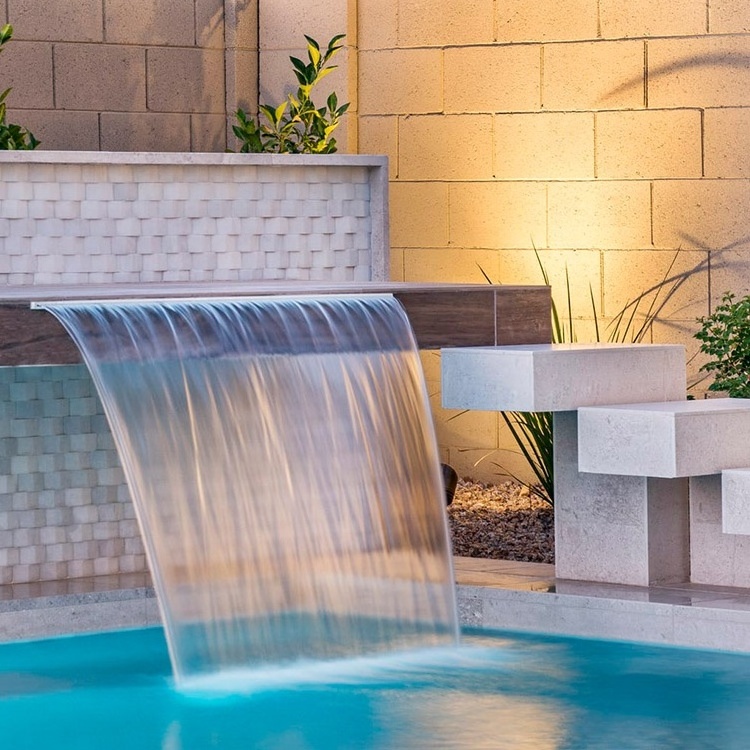 Wall Hanging spillway cascade water feature swimming pool waterfall