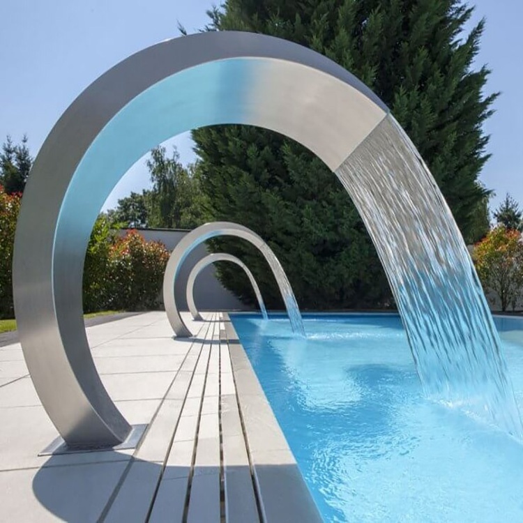 Finn Forest garden artificial stainless steel waterfalls for pool