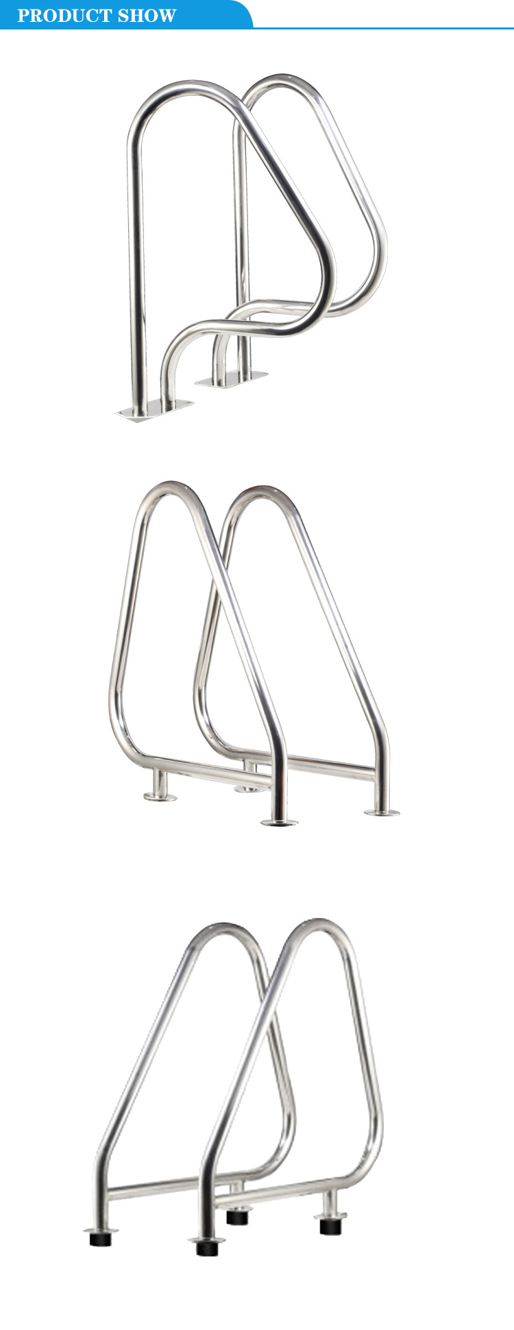 ARC Flange removable stainless steel 304 swimming pool handrail