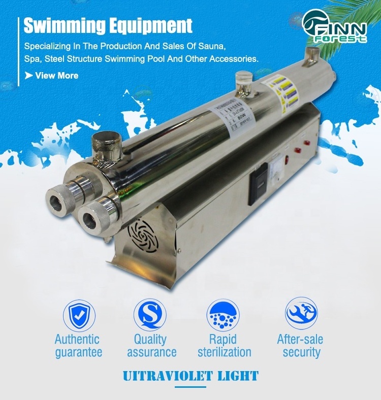 Stainless steel pool 80W UV sterilized for water disinfection