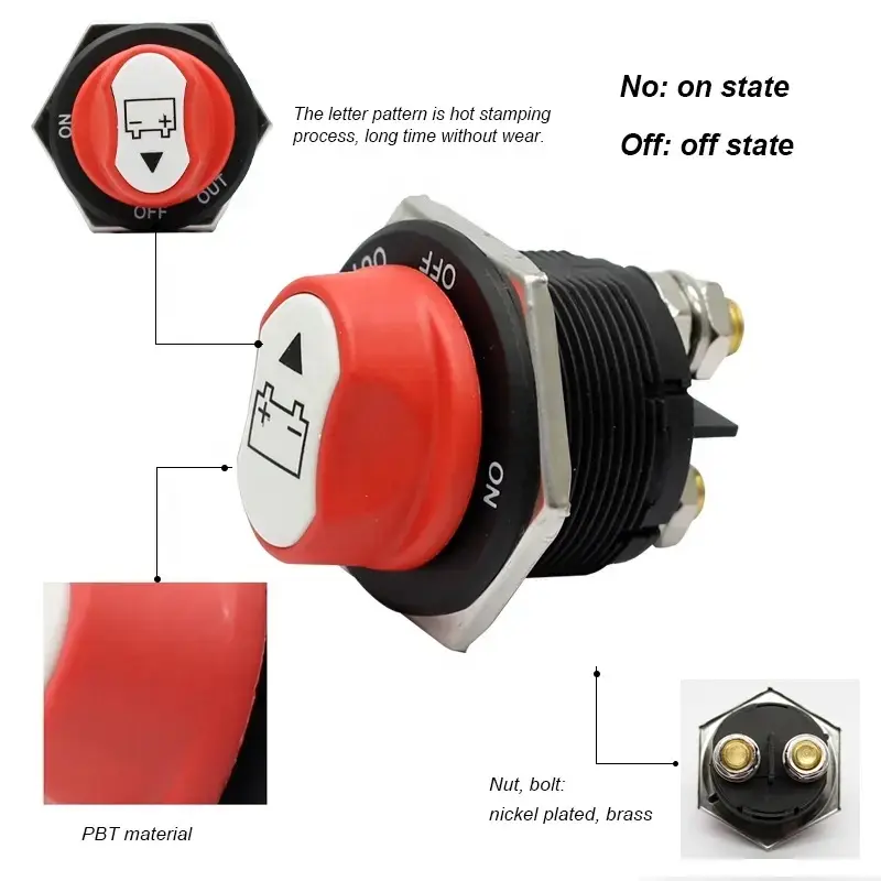 Waterproof Dpdt Auto 50-200A Dual Car Vehicle RV Marine Boat Battery Isolator Master Switch Disconnect Power Cut Off Kill