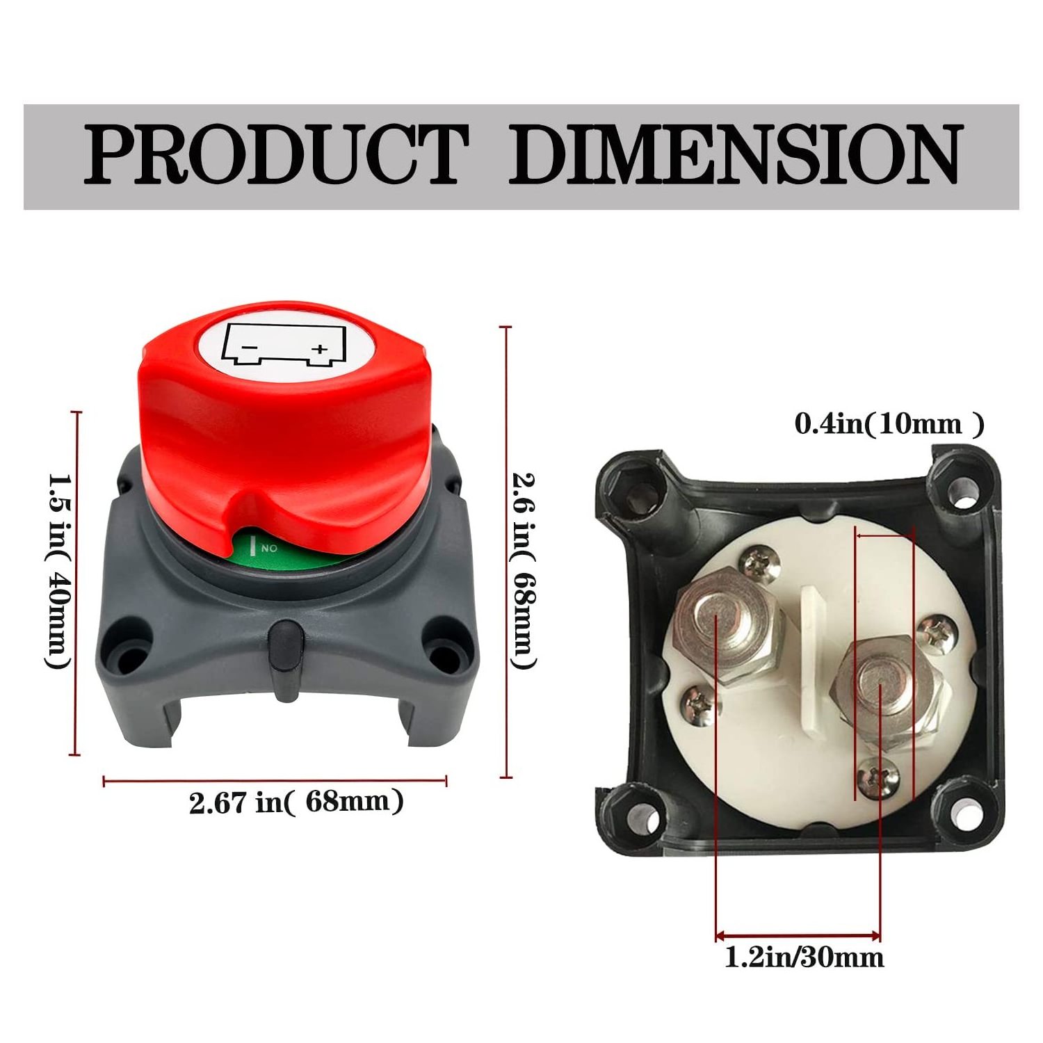 300A Heavy Duty Dpdt 12-48V Dual Car Vehicle RV Marine Boat Battery Isolator Master Switch Disconnect Power Cut Off Kit