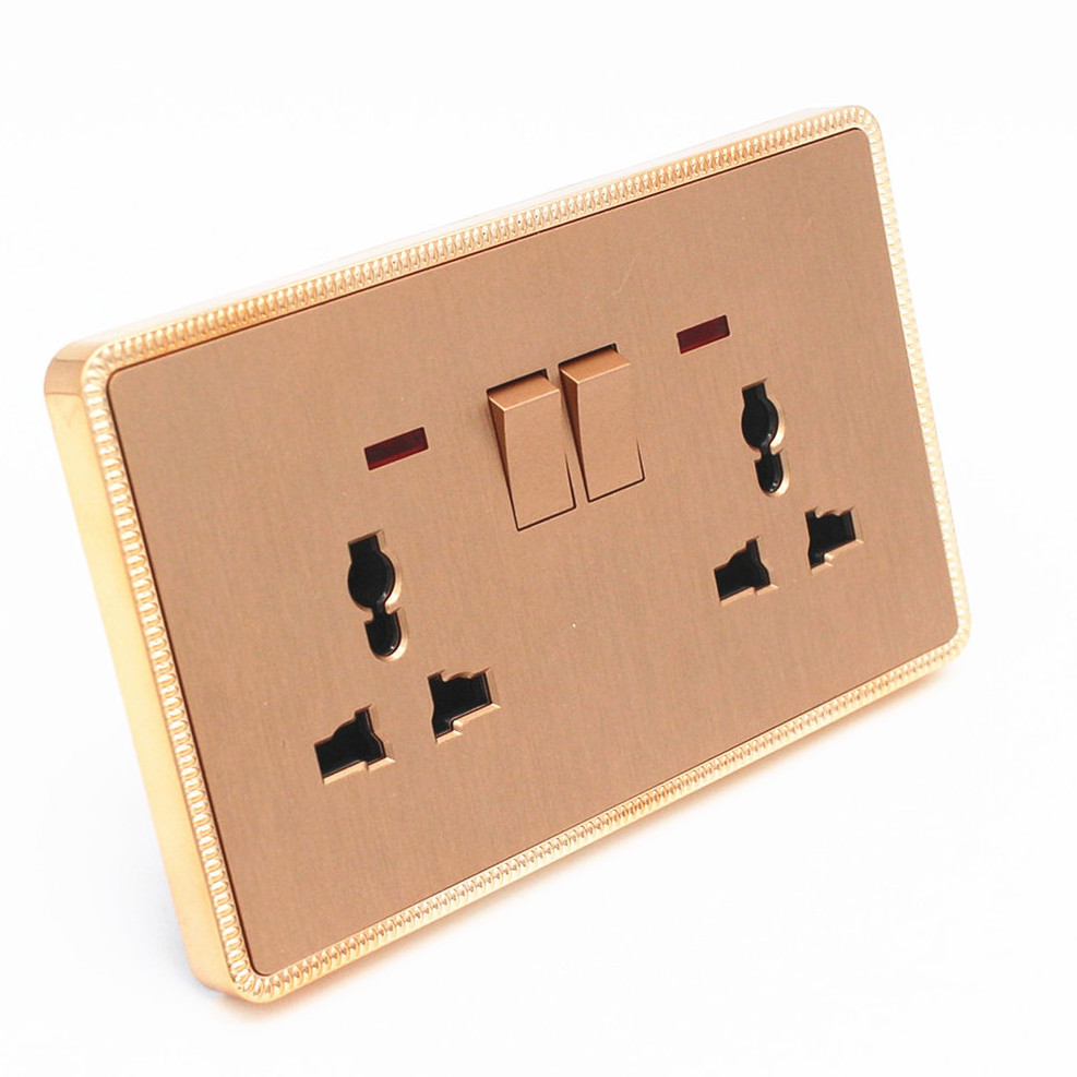 fancy wall 13A 250V modern switch electrical double sockets