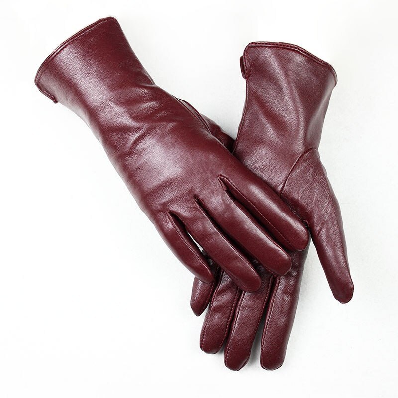 Fashion Winter Soft Warm Women Touch Screen Gloves Outdoor Lady Goatskin Leather Gloves