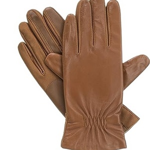 Fashion Winter Soft Warm Women Touch Screen Gloves Outdoor Lady Goatskin Leather Gloves