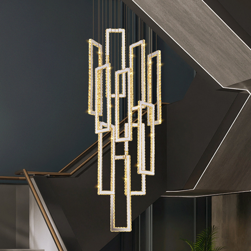 Golden Ring Chandelier Home Hotel Villa Loft Entryway Hotels Remote Ring Chandeliers & Pendant Lights Modern Ring Chandelier