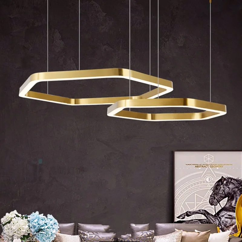 Suspended/surface ceiling mounting hexagonal led lighting fixture with factory direct price