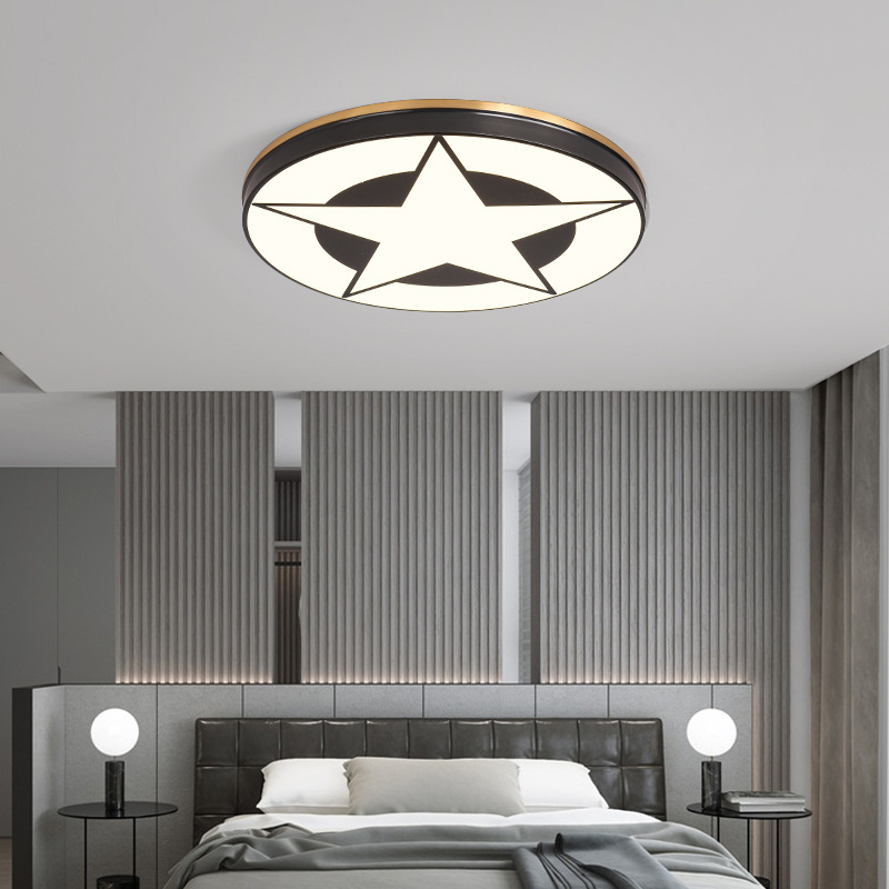 New nordic simple star moon bedroom ceiling lamp round cute romantic children's room ceiling light