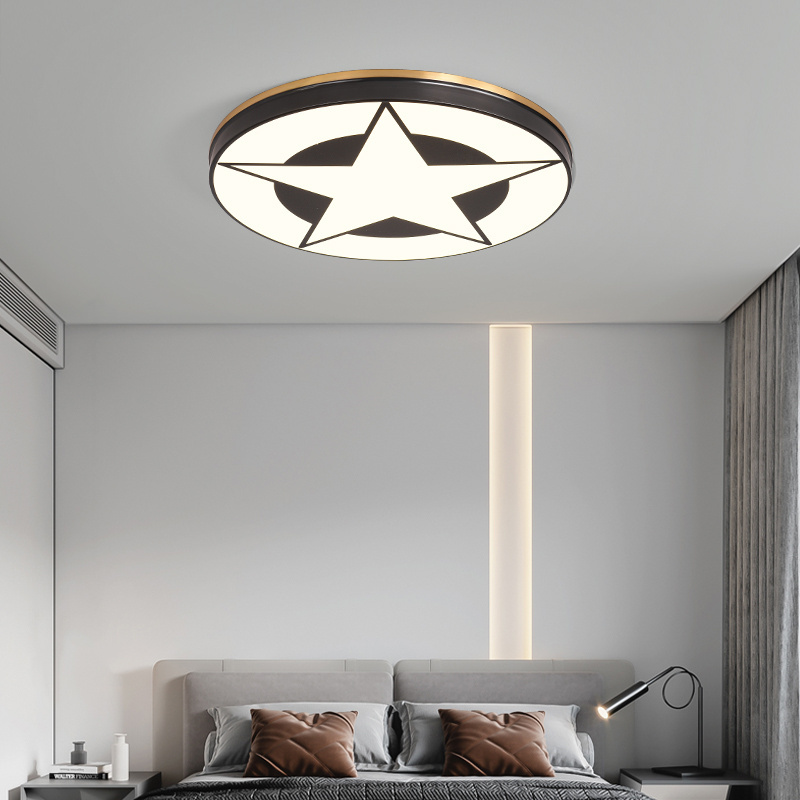 New nordic simple star moon bedroom ceiling lamp round cute romantic children's room ceiling light