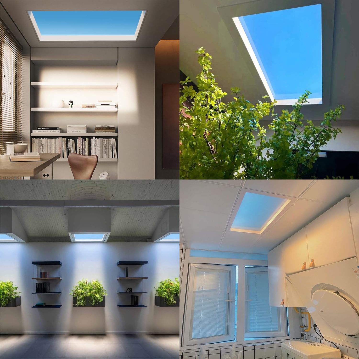 Led Artificial Skylight Virtual Sunlight Fake Ceiling Blue Sky Panel Light