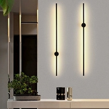 Modern Simple LED Lines Living Room, Bedroom, Bedside Wall Lamp, Stair Lamp, Decorative Lamp Lighting and Circuitry Design Black