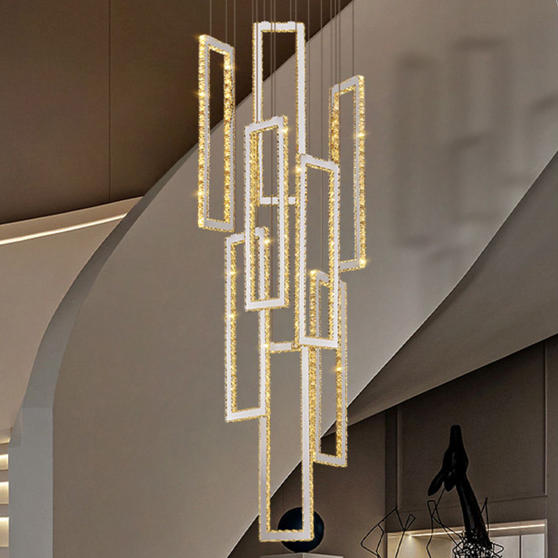 Golden Ring Chandelier Home Hotel Villa Loft Entryway Hotels Remote Ring Chandeliers & Pendant Lights Modern Ring Chandelier